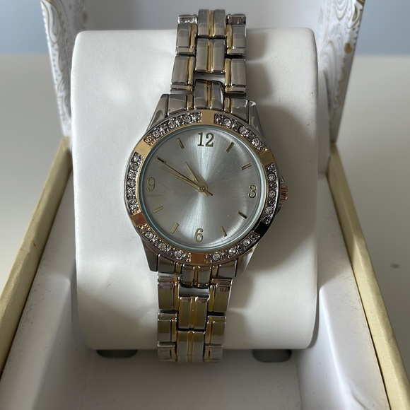 Charter Club Two Tone Crystal Accent Bracelet Watch 28mm - Picture 5 of 9